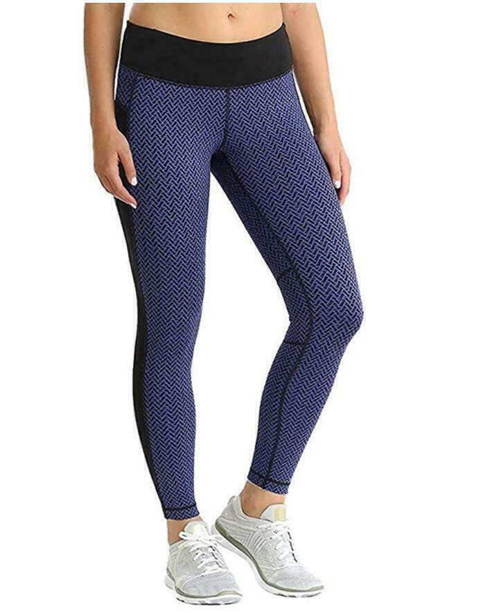 Kirkland Signature Ladies' Jacquard Active Tight, Blue, Size Small